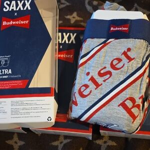 RARE SAXX Budweiser Boxer Briefs - Blue and Gray Bundle Of 4 SAXX XXL